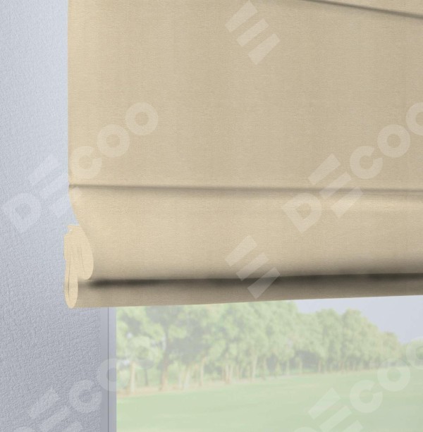 Римская штора на петлях «Кортин», ткань софт однотонный бежевый лайт