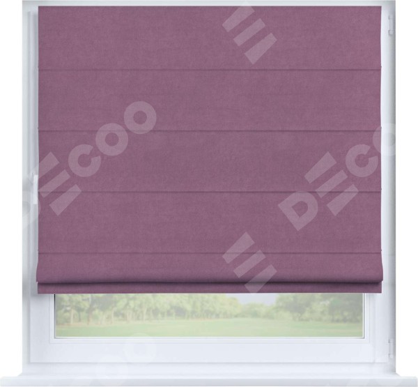 Римская штора «Кортин» на створку, ткань вельвет лиловый