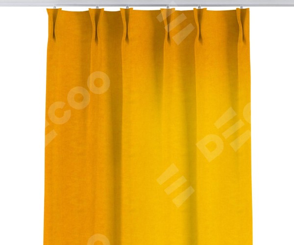 Комплект штор на тесьме «Кустик», вельвет желтый