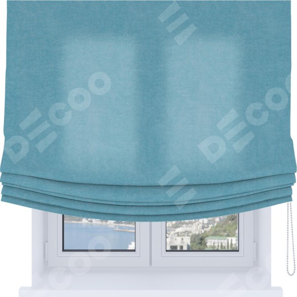 Римская штора Soft с мягкими складками, ткань вельвет ментоловый